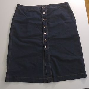 Button Front Jean Skirt
